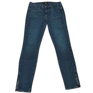 PAIGE Verdugo Ankle Jeans | Zippered Hem | Lamont (Dark Blue Wash) | Size 28